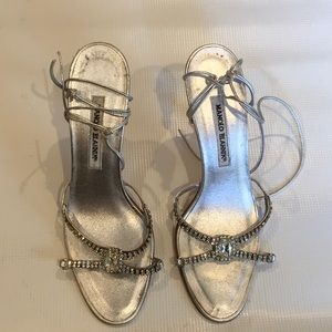 Manolo Blahnik silver sandals